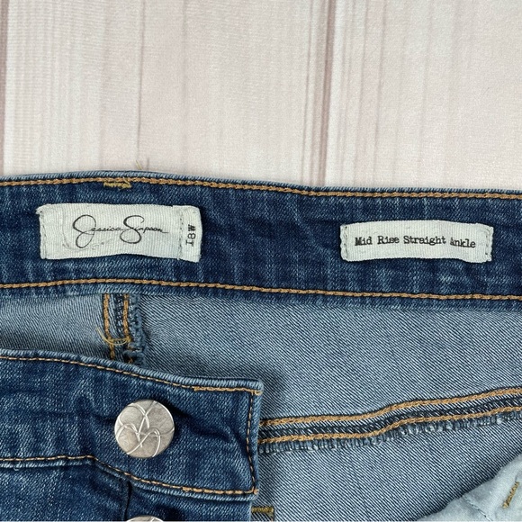 Jessica Simpson Exposed Button Fly Straight Ankle Jeans Women’s 18W Distressed - Picture 11 of 15